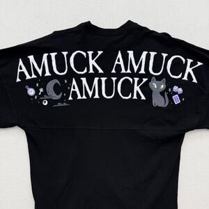 Disney Parks Hocus Pocus Amuck‎ Spirit Jersey Black Shirt Women's XS Witchy Binx